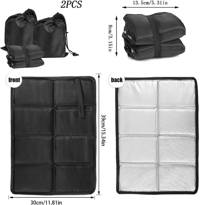 Detalle de 2er Pack Outdoor Sitzkissen Thermo – faltbare wasserdichte Sitzunterlage (39×30 cm) mit Aufbewahrungsbeuteln