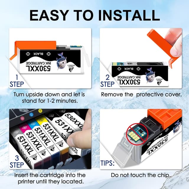 Detalle de DOUBLE D PGI-530 / CLI-531 530XXL 531XXL cartucce compatibili per Canon Pixma TS8750 e TS8751 (6-pack)