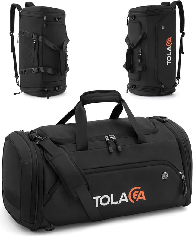 Detalle de Tolaccea Sporttasche 56–70L (erweiterbar) mit Schuhfach & Nassfach – als Rucksack tragbar
