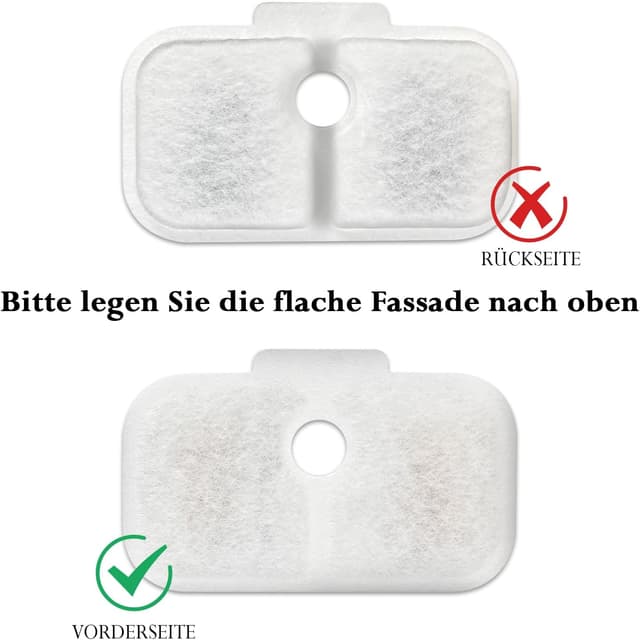 Detalle 2 de Herboom 40 Stück Filter für Katzenbrunnen – Dockstream Trinkbrunnen Ersatzfilter PLWF005/PLWF115/PLWF105
