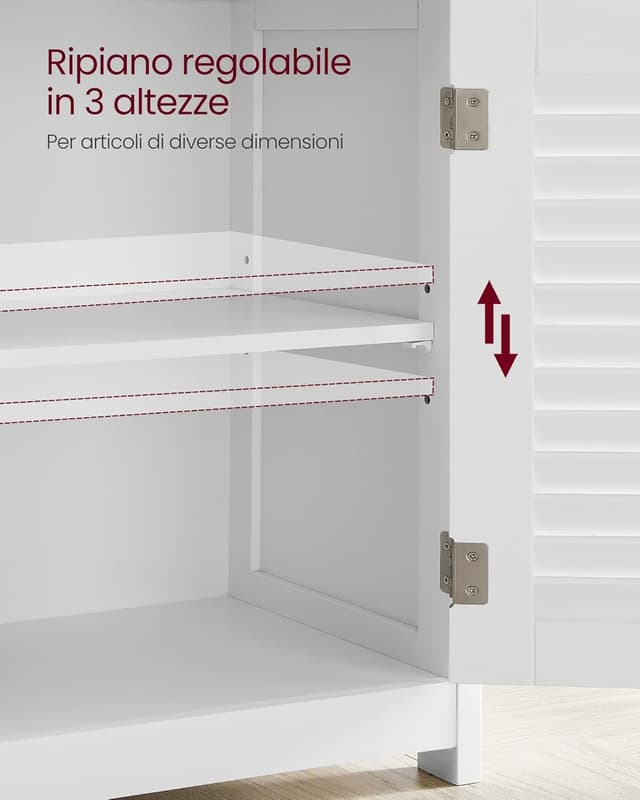 Thumbnail 5 de VASAGLE BBC40WT mobiletto bagno 30x60x80 cm