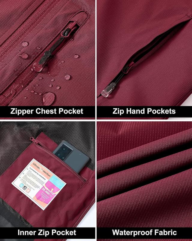 Thumbnail 6 de Tyhengta Women’s Waterproof Rain Jacket (Packable, Hooded) with Zip Pockets