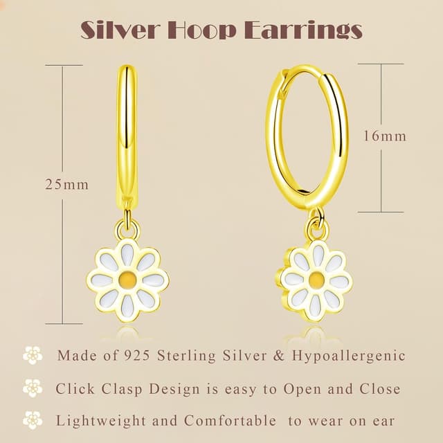 Detalle 2 de Cangall Ohrringe Silber 925 Hängend Damen – Creolen mit Anhänger, nickelfrei