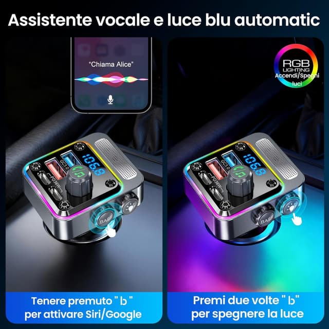 Thumbnail 3 de Gizmovine Trasmettitore FM Bluetooth 5.3 36W