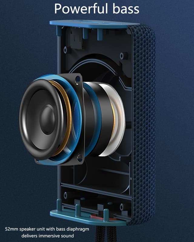 Detalle de OneCut Portable Bluetooth Speaker (IPX7 Waterproof) with Loop, TF Card & FM Radio