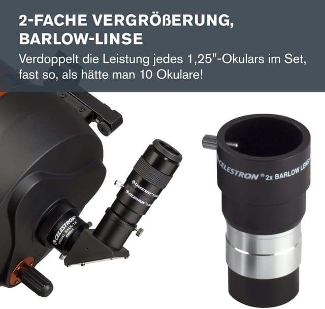 Detalle de Celestron 94303 1,25 Zoll Okular- und Filterset (14-teiliges Set) mit Metall-Etui