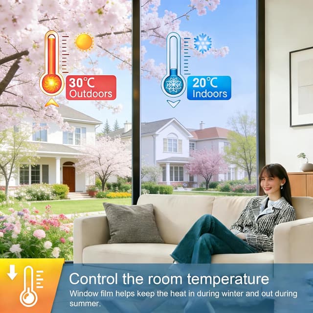 Detalle de Folizent 75x300cm Silver one-way reflective privacy window film