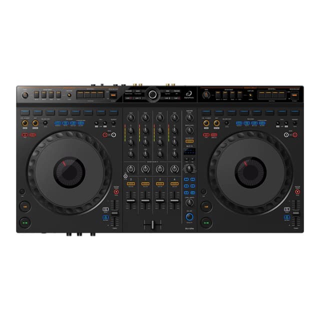 Detalle de AlphaTheta DDJ-GRV6 DJ con 4 canales