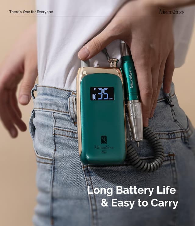 Detalle 2 de MelodySusie MB450C : ponceuse électrique à ongles sans fil portable avec 6 embouts