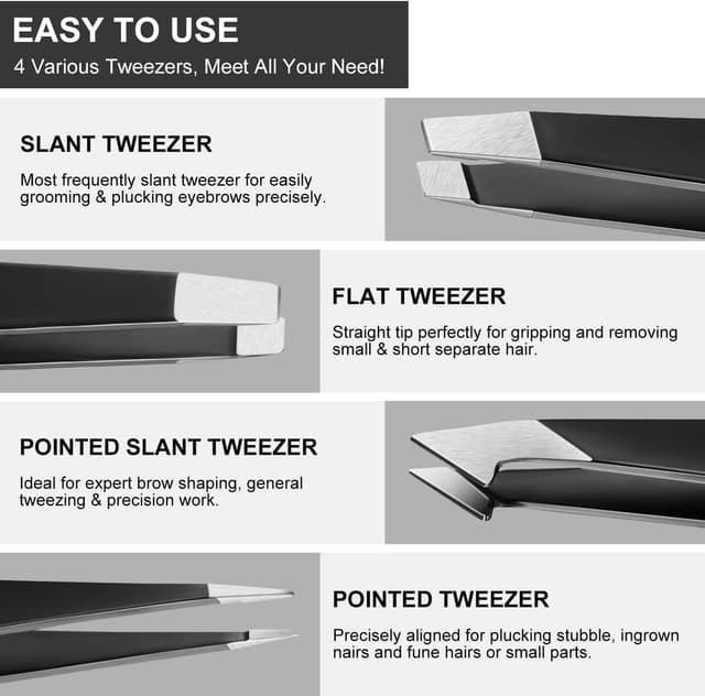 Detalle 2 de Upmore 4x Pinzette Set Edelstahl 4er-Set