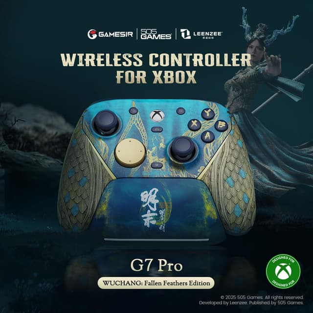 Detalle 2 de GameSir G7 Pro Wireless Controller (Wuchang: Fallen Feathers Edition) für Xbox, PC, Android – Hall-Effekt-Trigger & TMR-Sticks