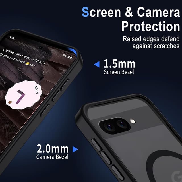 Thumbnail 6 de XTCASE Coque magnétique MagSafe pour Google Pixel 9A (noir) — dos mat translucide et protection anti-chocs