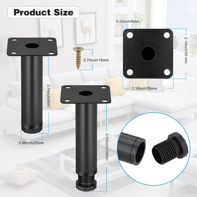 Thumbnail 6 de Möbelbeine mit Höhenverstellung 10 cm