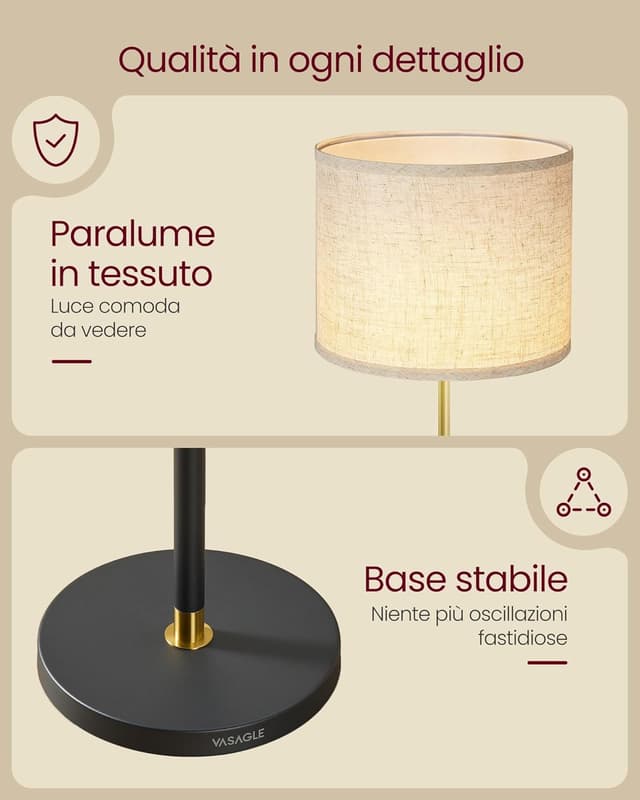 Thumbnail 6 de VASAGLE Lampada da terra e da lettura LFL005BD02 (altezza regolabile 140–170 cm), oro e nero con telecomando