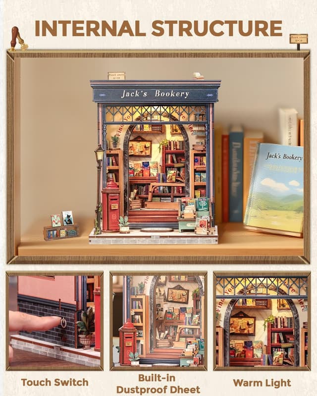 Thumbnail 2 de CUTEBEE Book Nook Kit Casa DIY 3D LED