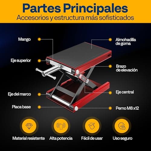 Detalle 2 de VIVOHOME Sollevatore moto altezza regolabile 500 kg 🛠