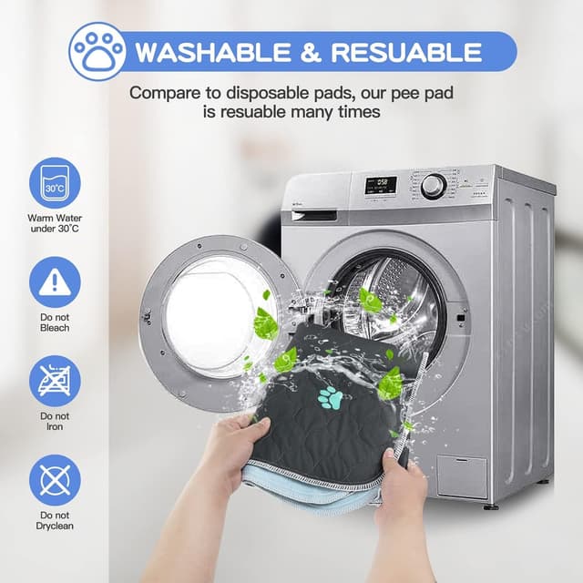 Detalle de Aitmexcn 2 waschbare Welpenunterlagen (Trainingspads) 80x90 cm