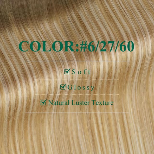 Detalle 2 de Easyouth tape-in hair extensions (real human hair) – Brown ombre blend, 16 inch, 40g