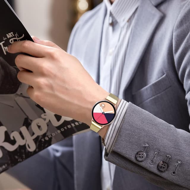 Detalle 2 de LYYLTX Edelstahl Mesh Uhrenarmband mit Magnetverschluss – Schnellverschluss-Ersatzband für Smartwatch