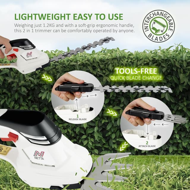 Thumbnail 5 de NETTA 2-in-1 Cordless Hedge Trimmer 12V