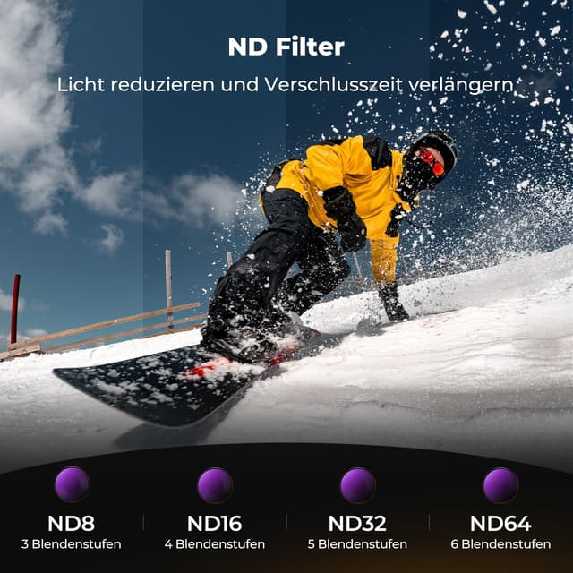 Detalle de K&F CONCEPT ND Filter-Set 4er Pack