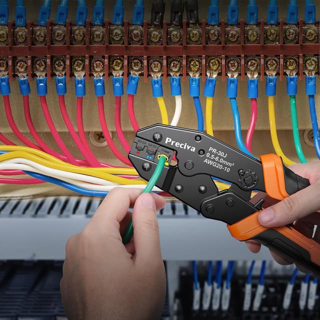 Thumbnail 6 de Ratchet Crimping Plier Preciva insulated wire terminal crimp tool for AWG 20–10 up to 6mm²