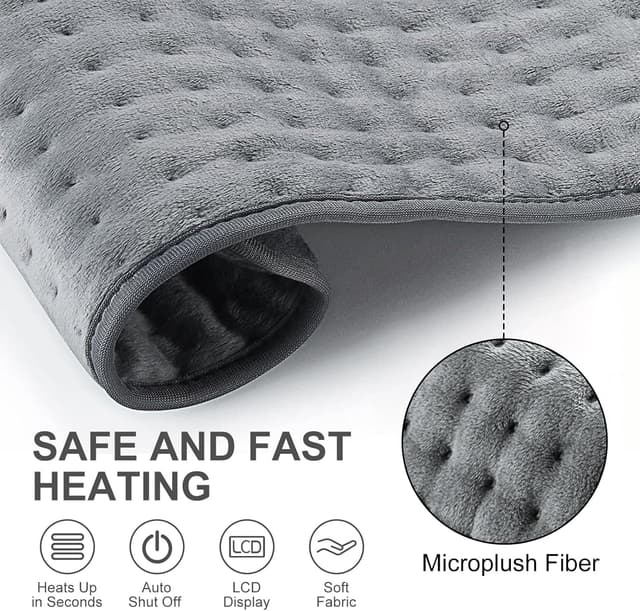 Detalle de Heat Pad for Back Pain Relief Electric Heating Pad with 6 Temperatures and Auto Shut Off Timer