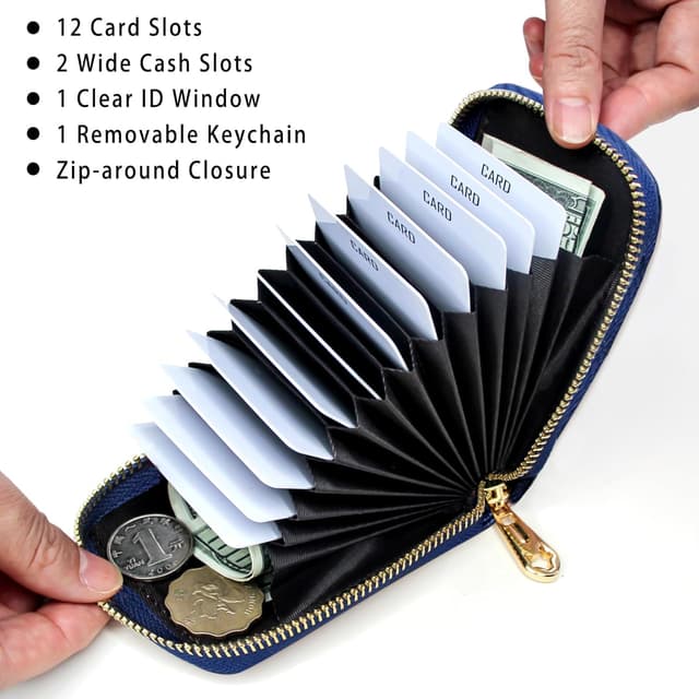 Detalle 2 de boshiho Leder Kreditkartenetui 11×7,5×2,5 cm 👛