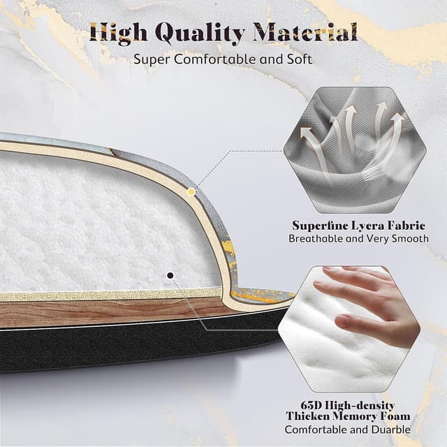 Detalle 2 de Gimars 44 cm Handballenauflage für Tastatur mit Gelkissen/Memory-Foam (ergonomischer Wrist Rest) – Grau Golden