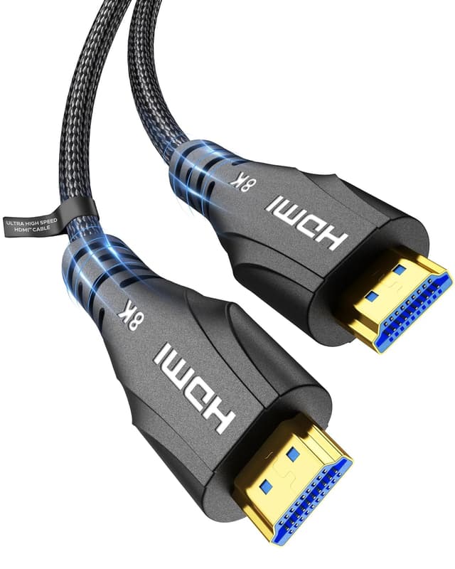 Detalle de Cratree High Speed HDMI Kabel 8K (0,25 m) mit 48 Gbps, eARC und 4K/120 Hz für TV, PS5, PS4 & Blu-ray