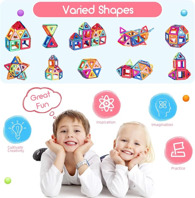 Detalle 2 de aaczly Bloques magnéticos 50 piezas para niños