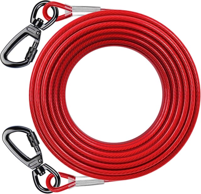 Detalle de Dog Tie Out Cable 20ft reflective lead 🐕