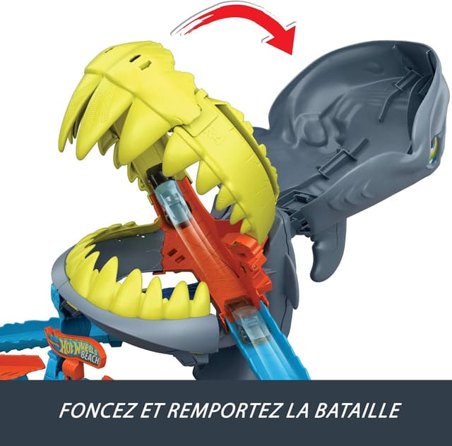 Detalle de Coffret Hot Wheels L’Attaque du Requin (JHL96) avec véhicule métal 1/64