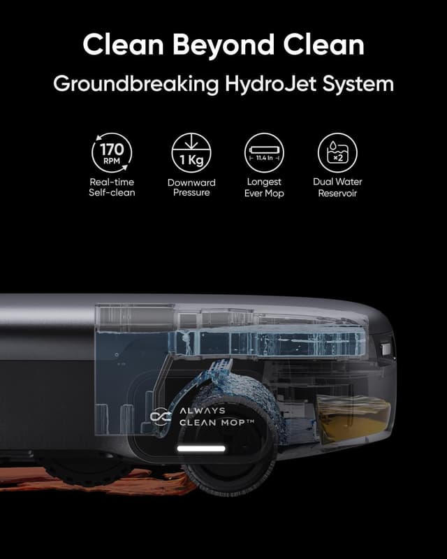 Detalle 2 de eufy Omni S1 Pro Robot Vacuum & Mop with HydroJet and Auto Washing/Drying Station
