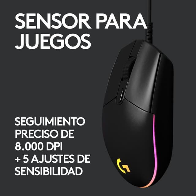 Detalle de Logitech G203 Lightsync 2nd Gen ratón gaming 8000 DPI 🖱