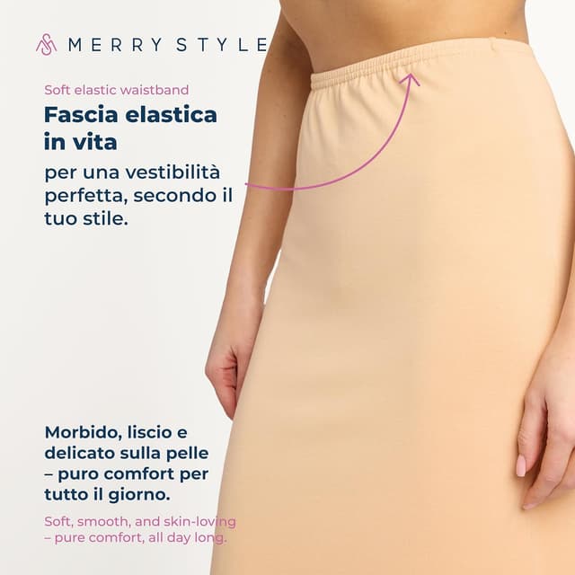 Detalle de Merry Style sottogonna donna MS10-204: comfort e copertura sotto ogni gonna