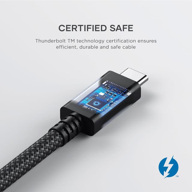 Detalle de Satechi Cavo certificato USB‑C Thunderbolt 4 (1 m) fino a 240W, 8K@60Hz e 40Gbps