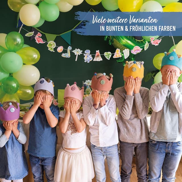 Thumbnail 6 de Papierdrachen Musselin-Geburtstagskrone mit Zahlen (1–8) – Geburtstags-Partyhut für Kinder