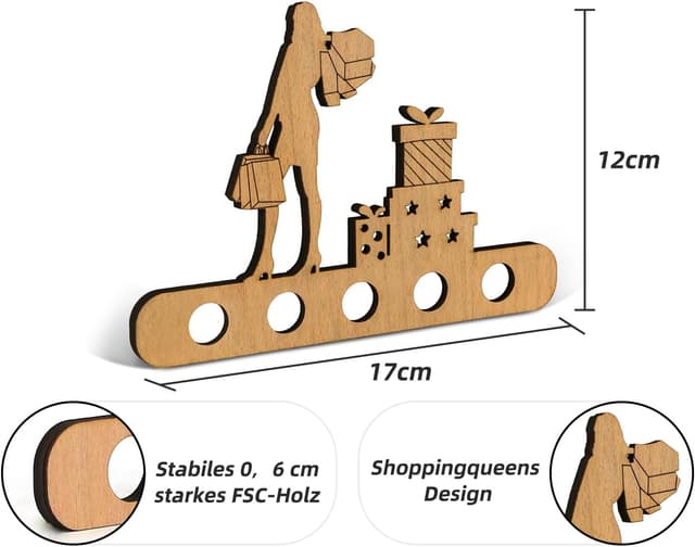 Thumbnail 1 de Giftota Geldgeschenk Geburtstag Shopping Queen Holzhalter