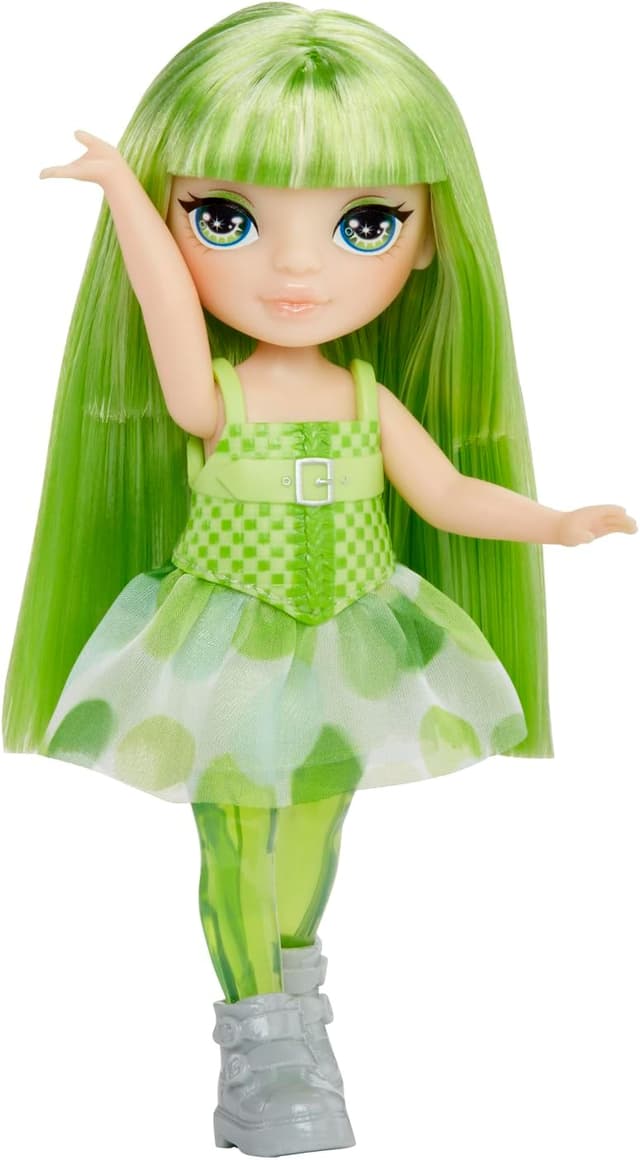 Detalle de Rainbow High Littles Emerald (grün) – 14 cm bewegliche Feenpuppe mit Fantasie-Drachen & wechselbaren Flügeln