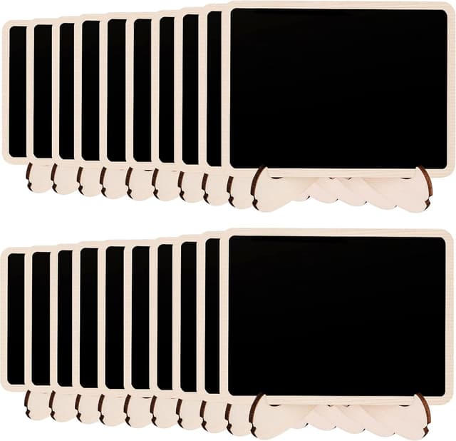 Detalle de Amazon Basics Wood Mini Chalkboards 20 pack 🪧