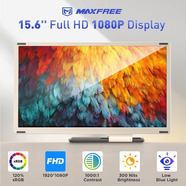 Detalle 2 de Maxfree S6 Laptop Screen Extender (15.6" 1080P, Triple Detachable Displays)