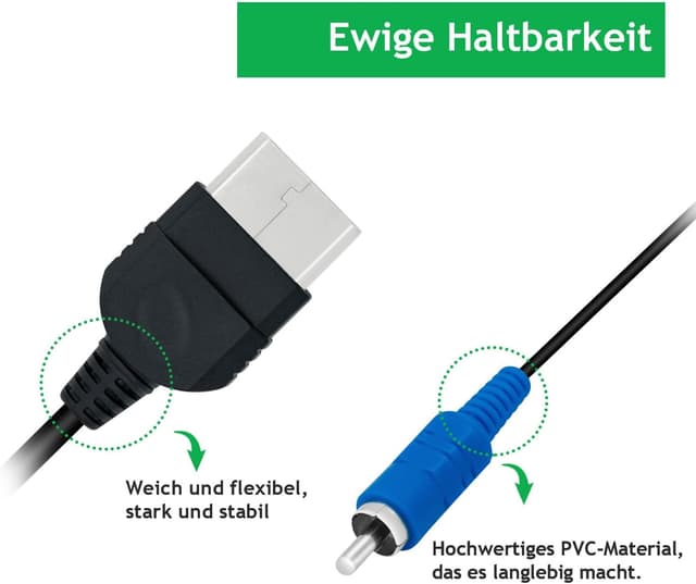 Detalle de Gam3Gear Komponenten-AV-Audio-Video-Kabel für die originale Xbox (bis 1080i, ca. 1,8 m)