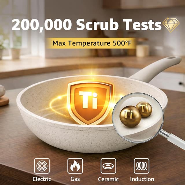 Thumbnail 5 de Bazova 24-Piece Ceramic Cookware Set 8QT