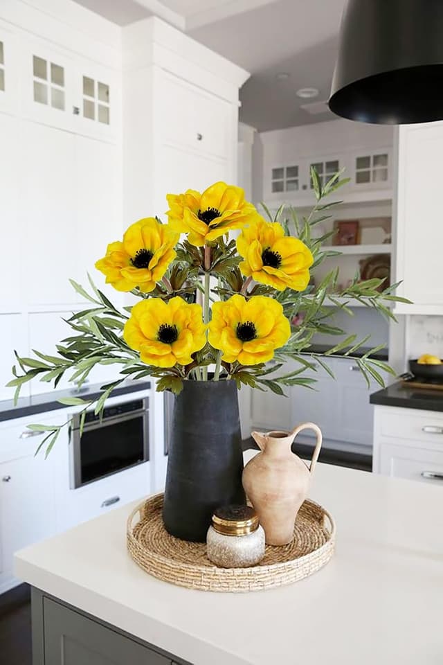 Detalle 1 de Briful 5er Set Anemonen Kunstblumen, 53 cm