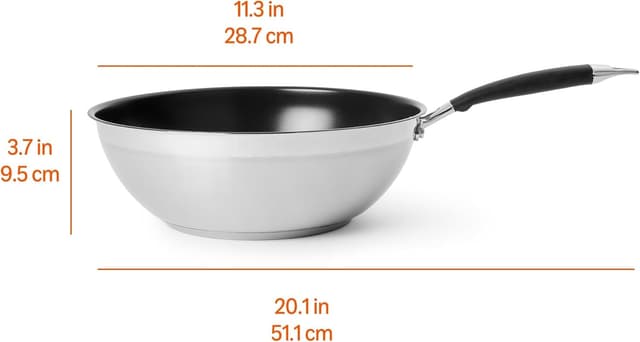 Thumbnail 4 de Amazon Basics Ceramic Non-Stick Wok Pan 28cm