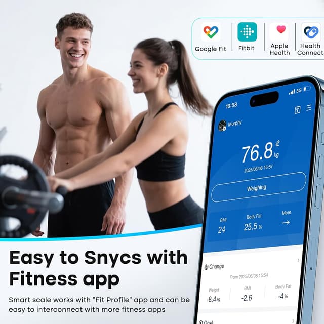 Detalle de GE Fit Plus LN Smart Body Composition Scale with Bluetooth App (Dark Blue, up to 225kg)