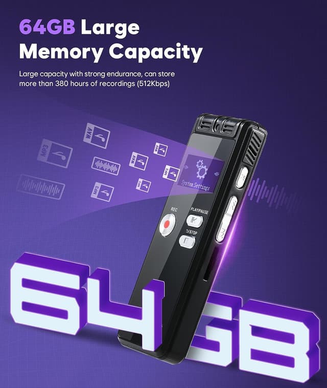 Detalle 2 de NekSide registratore vocale 64 GB