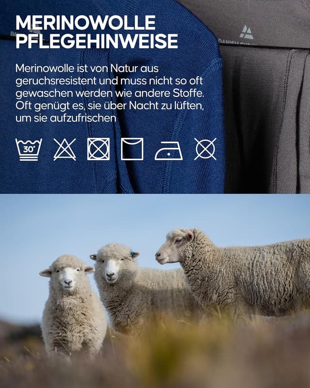Detalle de DANISH ENDURANCE 100% Merino Shirt Damen (2er Pack) – leichtes, geruchshemmendes T‑Shirt