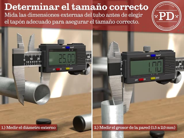 Thumbnail 2 de PD® Tapones Redondos 30mm para Tubo | Plástico Negro 🛠